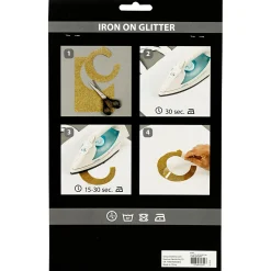 Opstrijkfolie Glitter Goud, A5-Creativ Company Outlet