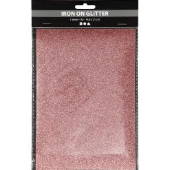 Creativ Company Opstrijkfolie Glitter Lichtrood, A5 Clearance