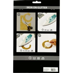 Creativ Company Opstrijkfolie Glitter Lichtrood, A5 Clearance