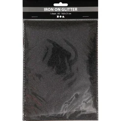 Opstrijkfolie Glitter Zwart, A5>Creativ Company Hot
