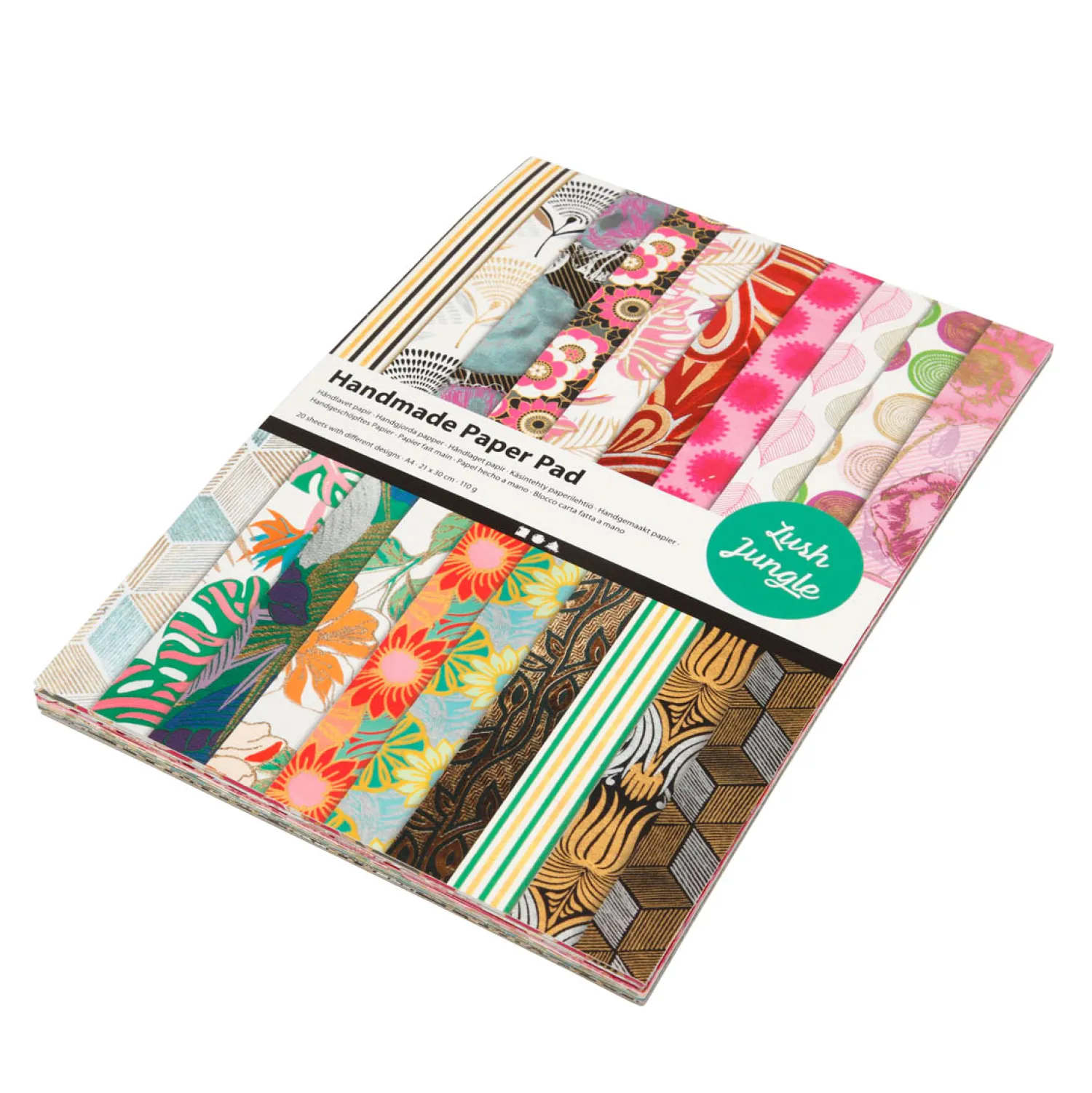 Papierblok Jungle met handgemaakt Papier, 20 vellen>Creativ Company Best