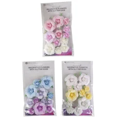 Papieren Bloemen met Glitters Discount