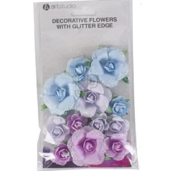 Papieren Bloemen met Glitters Discount