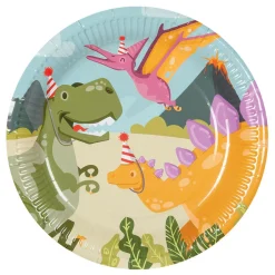 Papieren Bordjes Dino Party, 10st.>Boland New
