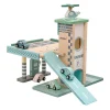 Playwood Pastelkleurige Houten Parkeergarage en Tankstation met Lift Discount