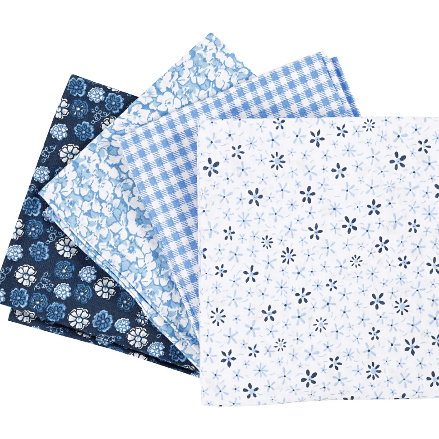 Patchwork Stof Blauw 45x55cm, 4st.-Creativ Company Online