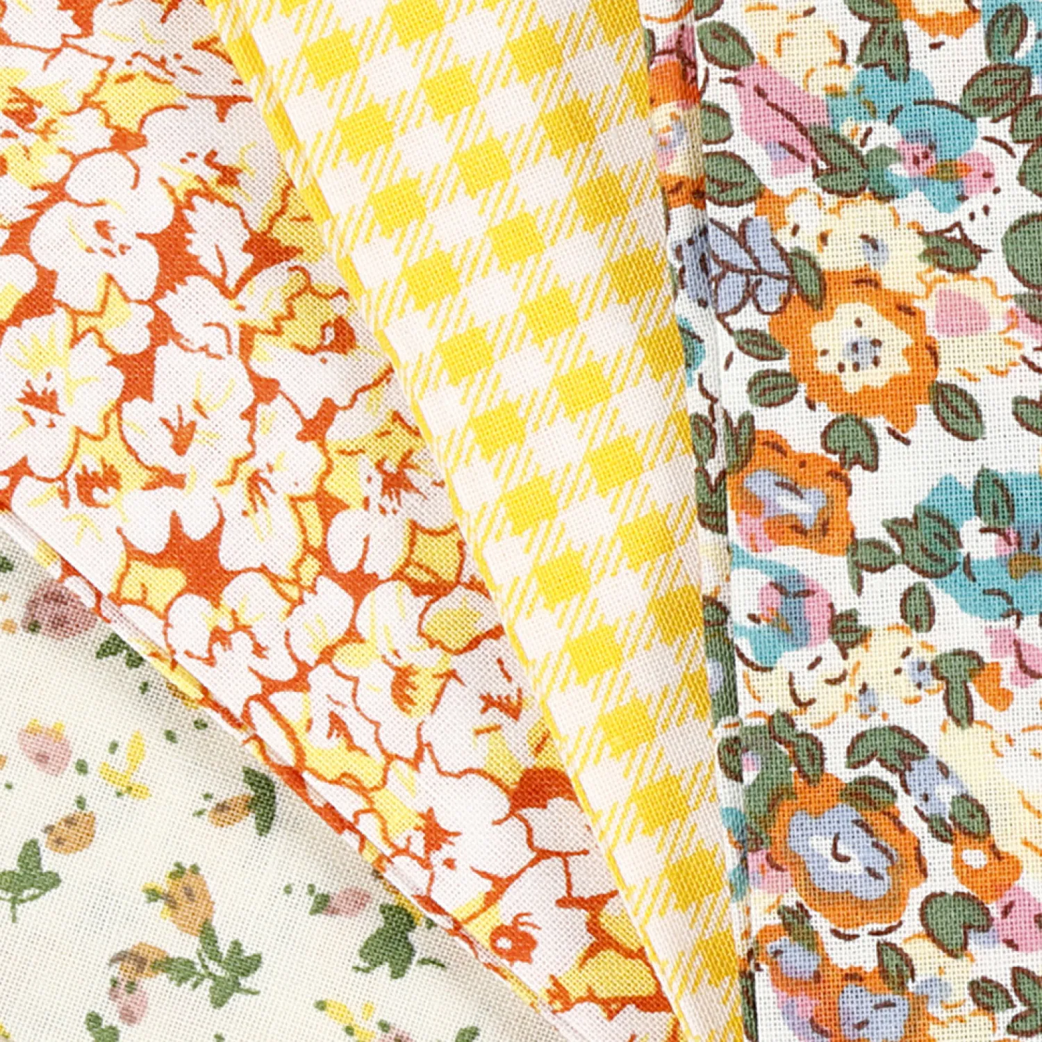 Patchwork Stof Geel 45x55cm, 4st.>Creativ Company Online