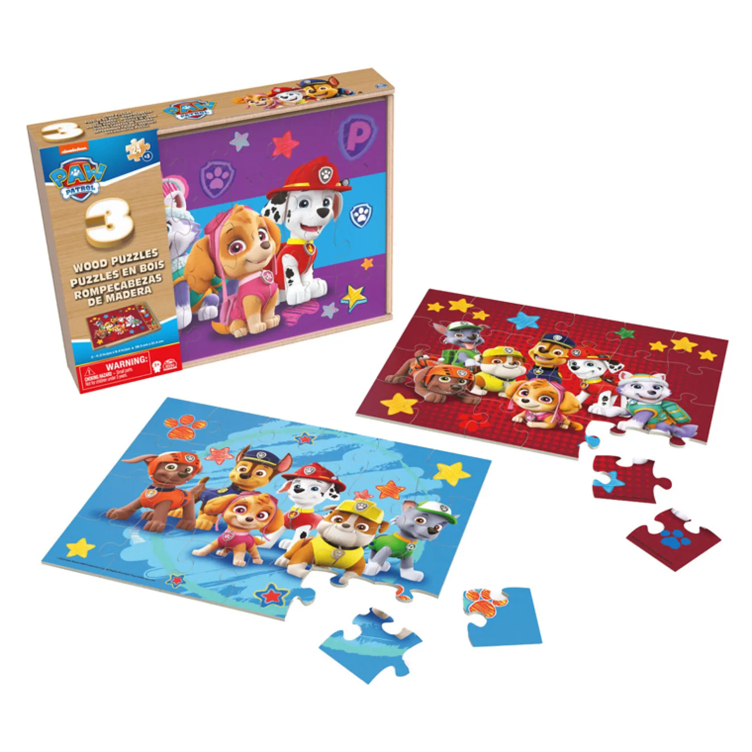 Spin Master PAW Patrol Houten Puzzel, 3x24st. Best