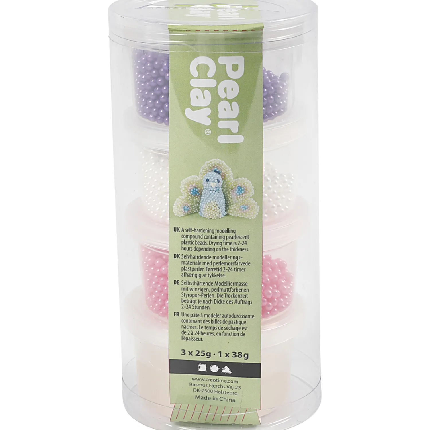 Creativ Company Pearl Clay Roze, Paars, Wit, 3x25gr Clearance