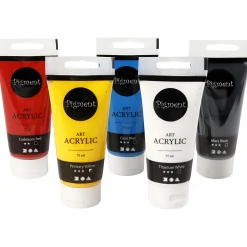 Creativ Company Pigment Art Acrylverf Primaire Kleuren, 5x75ml Discount