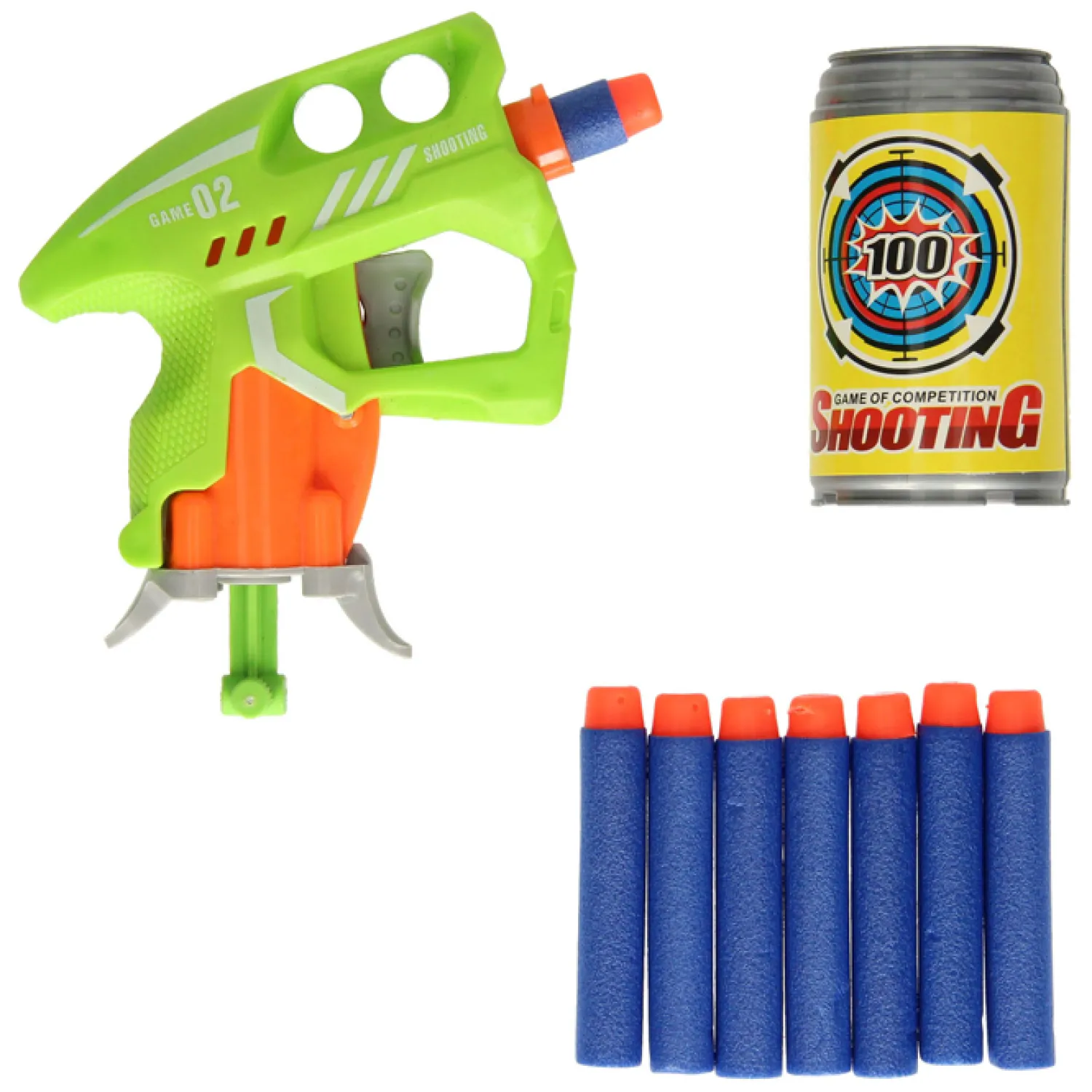 Pistool met Foam Pijltjes en Blikjes Targets New