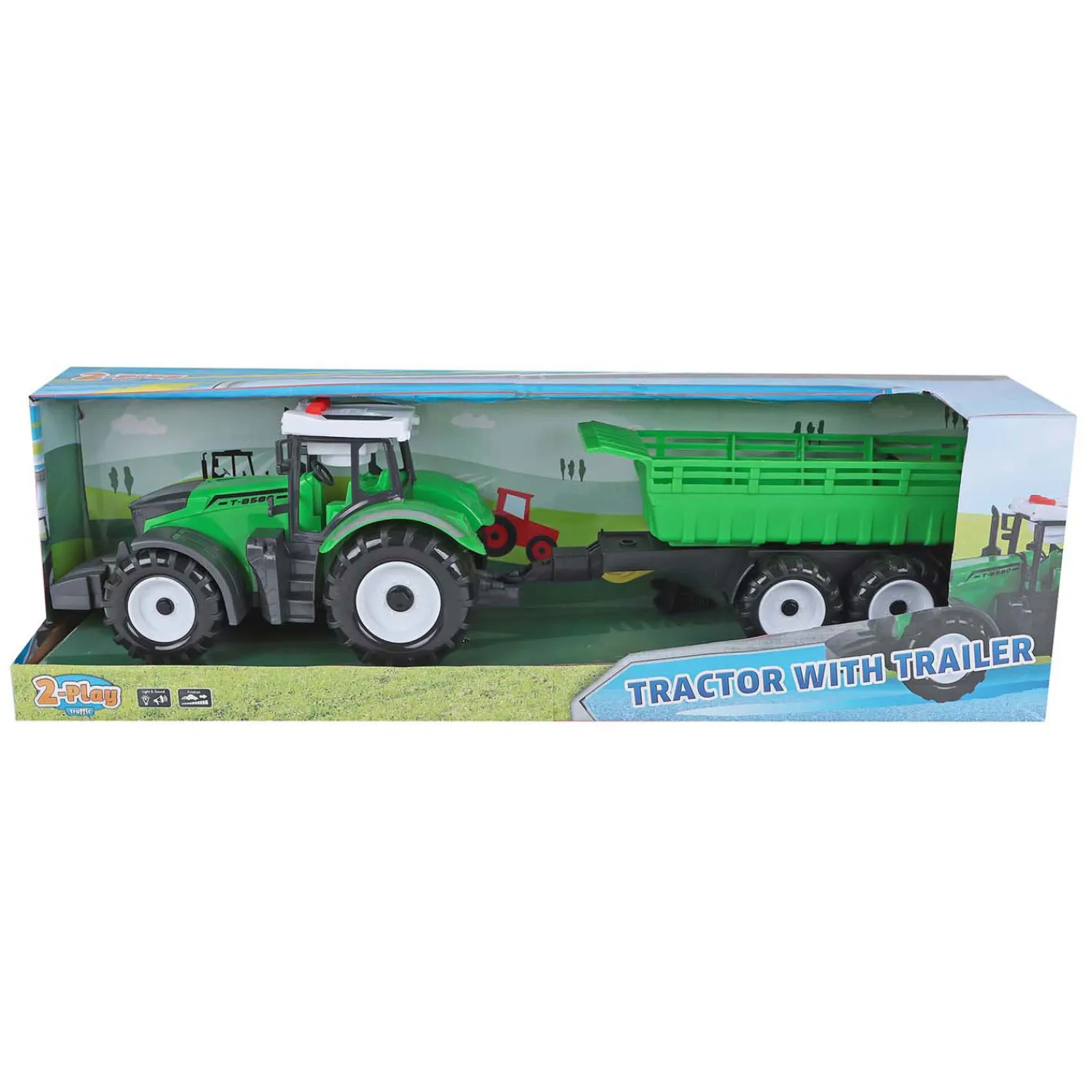 Tractor met Aanhanger en Kiepfunctie met Licht en Geluid-2-Play New