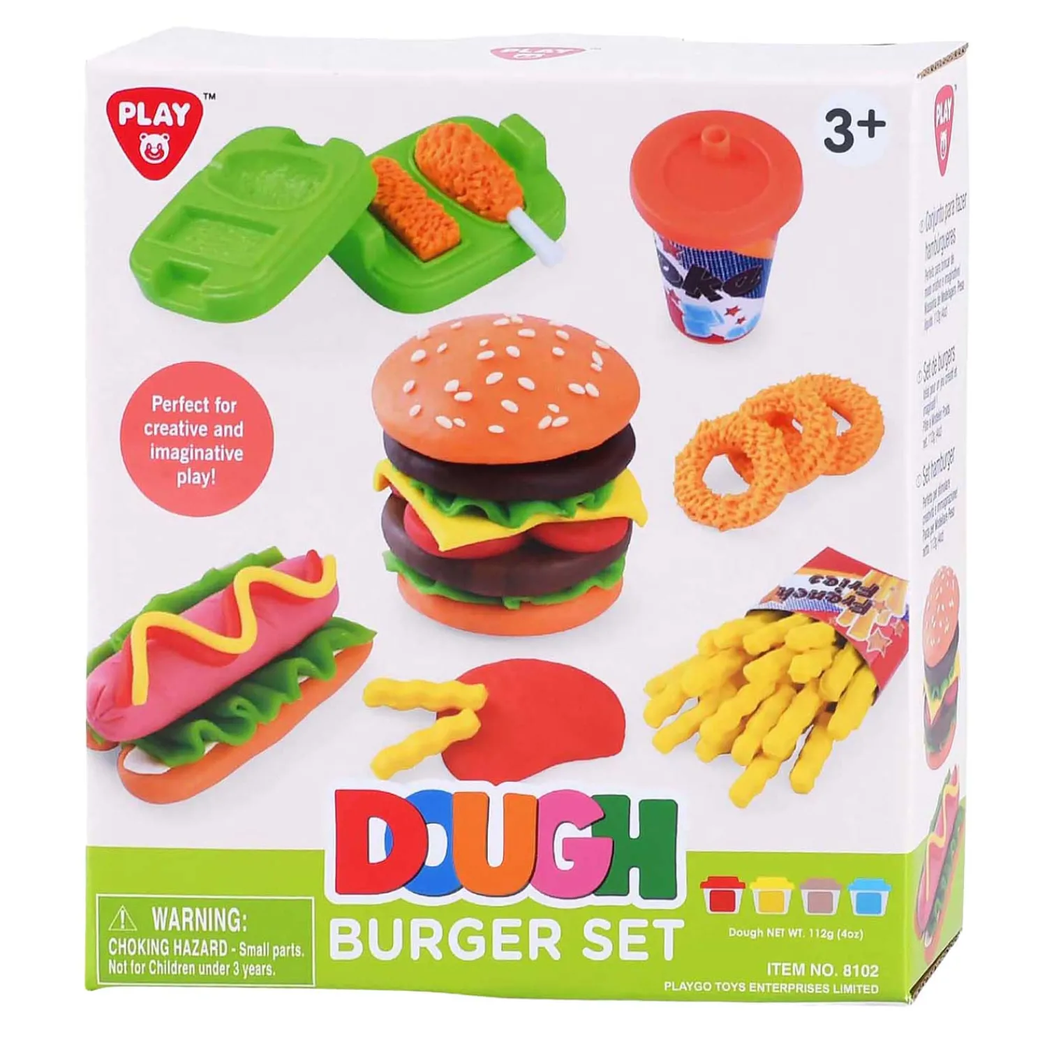 Playgo Hamburger Kleiset - 4 Kleipotjes Best