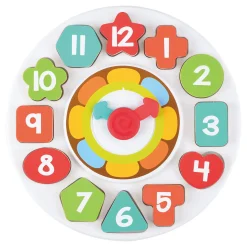 Houten Sorteer Vormen - en Leerklok  - 13dlg.>Playgo Hot