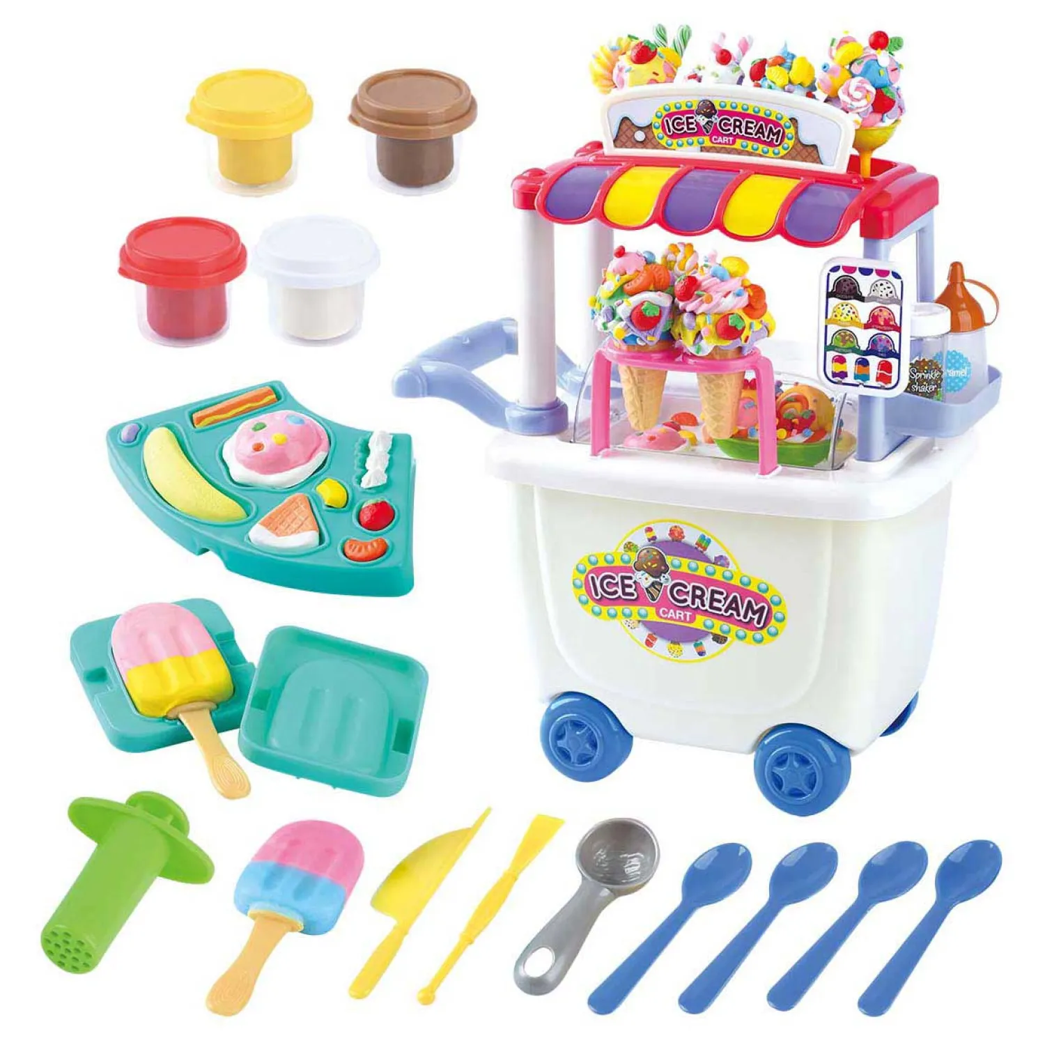 Playgo IJswagen Kleiset - 4 Kleipotjes Discount