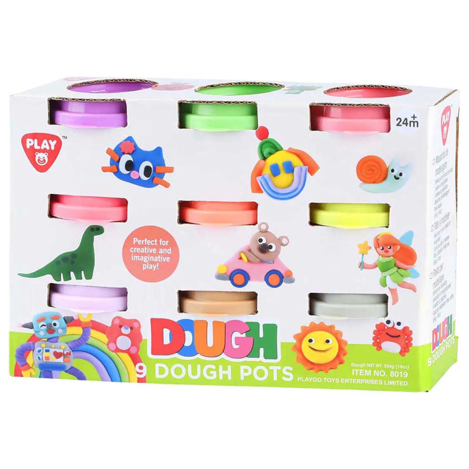 Playgo Kleiset 9 Neon Kleuren - 9x56gram Hot