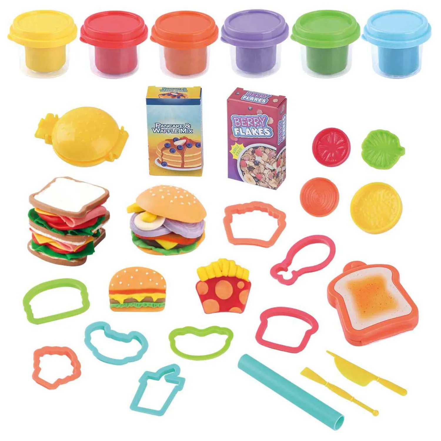 Playgo Lunch en Snoep Kleiset - 6 Kleipotjes Hot