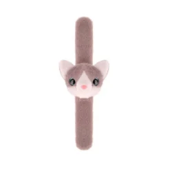 Pluche Klaparmband Katje Grijs Hot