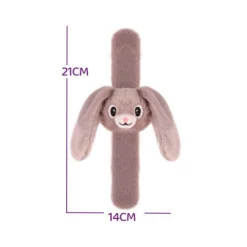 Pluche Klaparmband Konijn Hangoren Grijs- Discount