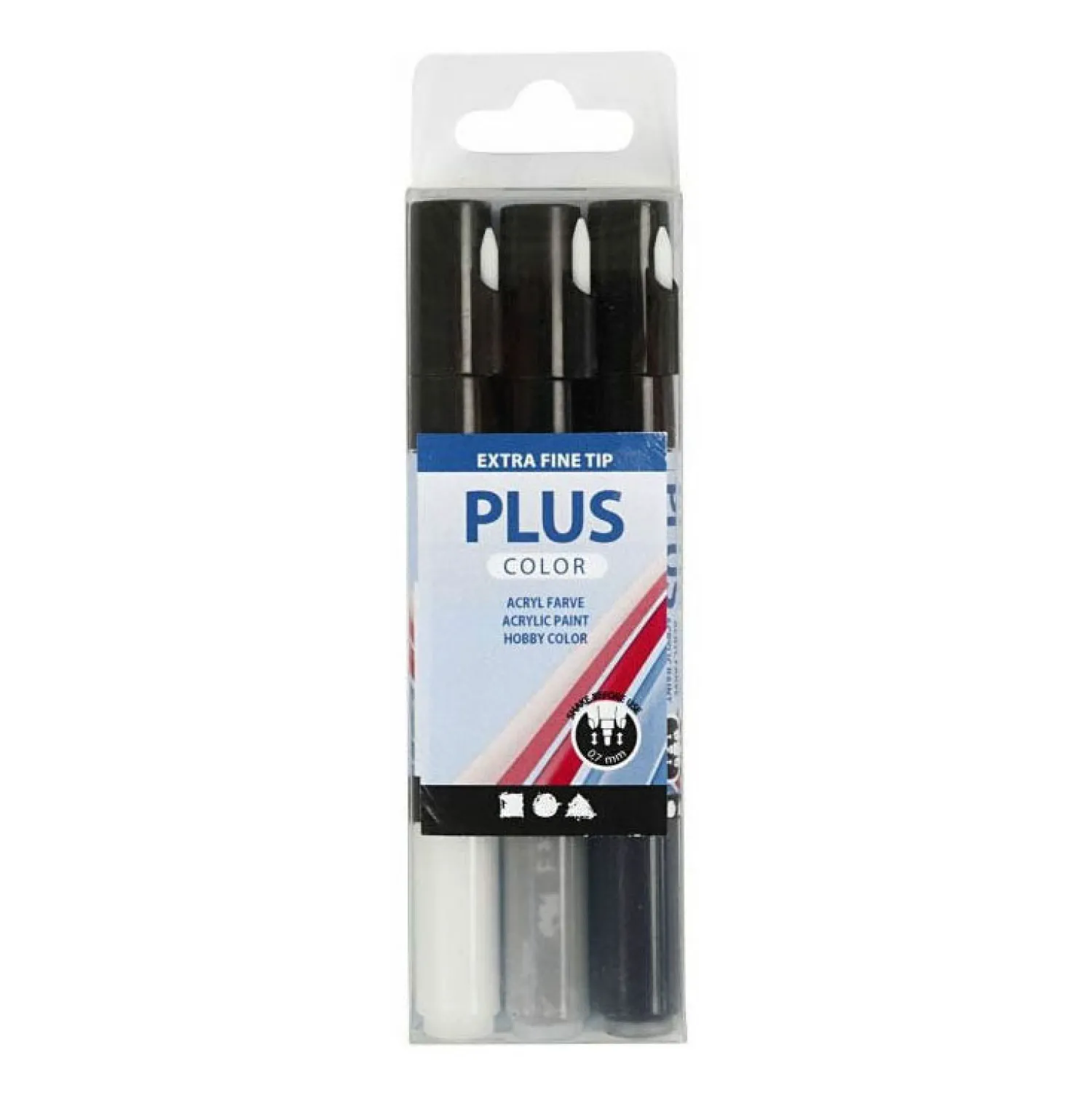Plus Color Marker - Zwart/Off-white/Rain Grey, 3st.>Creativ Company Hot