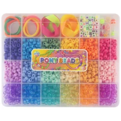 Pony Beads & Accessoires in Opbergdoos, 18 Kleuren-Creative Craft Group Hot