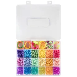 Pony Beads & Accessoires in Opbergdoos, 18 Kleuren-Creative Craft Group Hot
