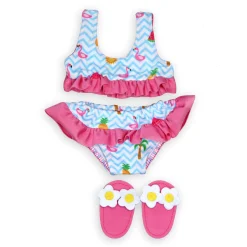 Poppen Bikini met Slippers Flamingo, 35-45 cm>Heless Online