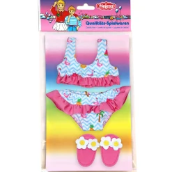 Heless Poppen Bikini met Slippers Flamingo, 28-35 cm