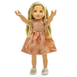 Poppen Glitterjurk Rose Gold, 35-45 cm-Heless Outlet