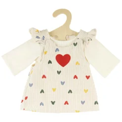 Poppen Ribfluwelen Jurk Hartjesconfetti, 35-45 cm-Heless Outlet
