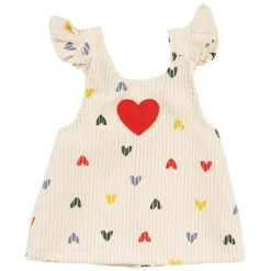 Poppen Ribfluwelen Jurk Hartjesconfetti, 35-45 cm-Heless Outlet