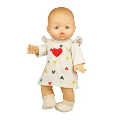 Poppen Ribfluwelen Jurk Hartjesconfetti, 35-45 cm-Heless Outlet