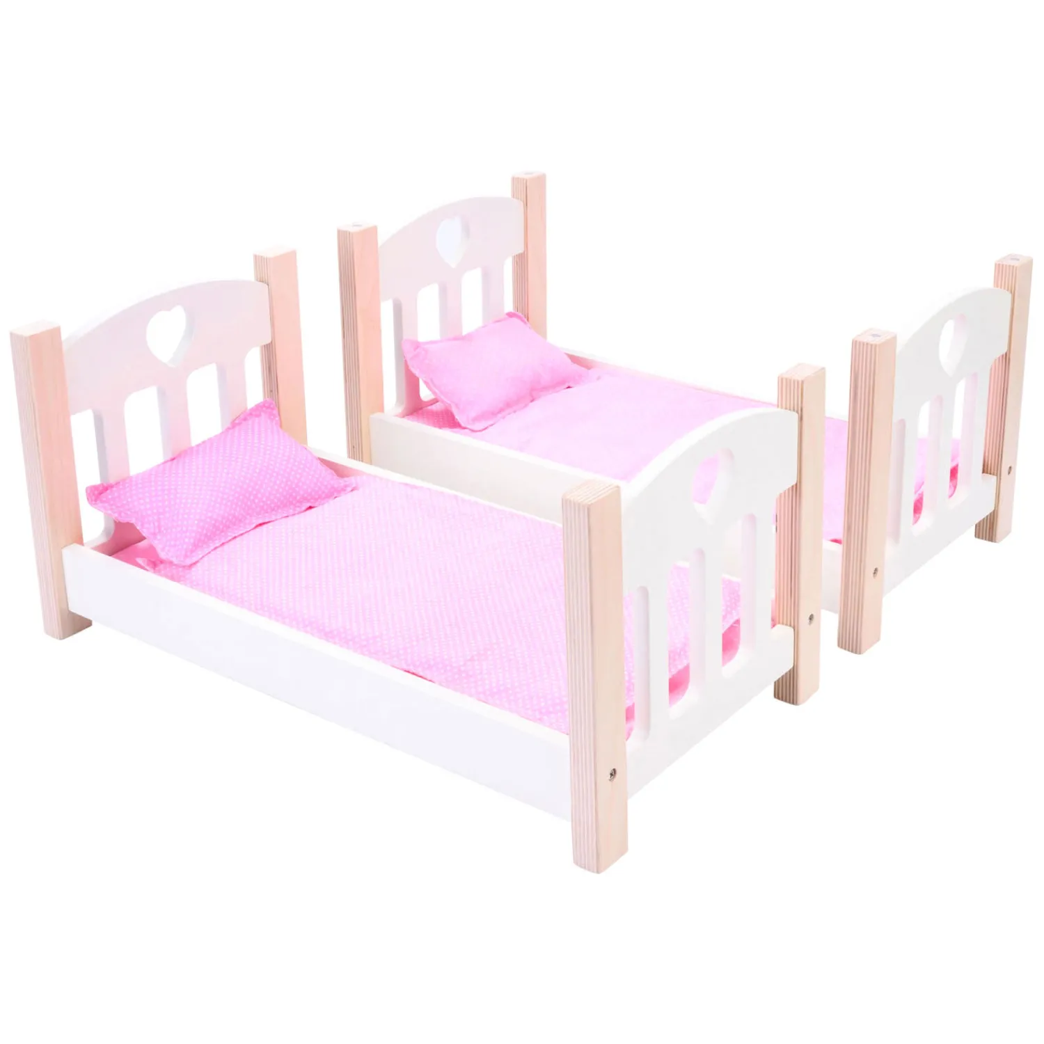 Poppen Stapelbed Roze/Wit- Sale