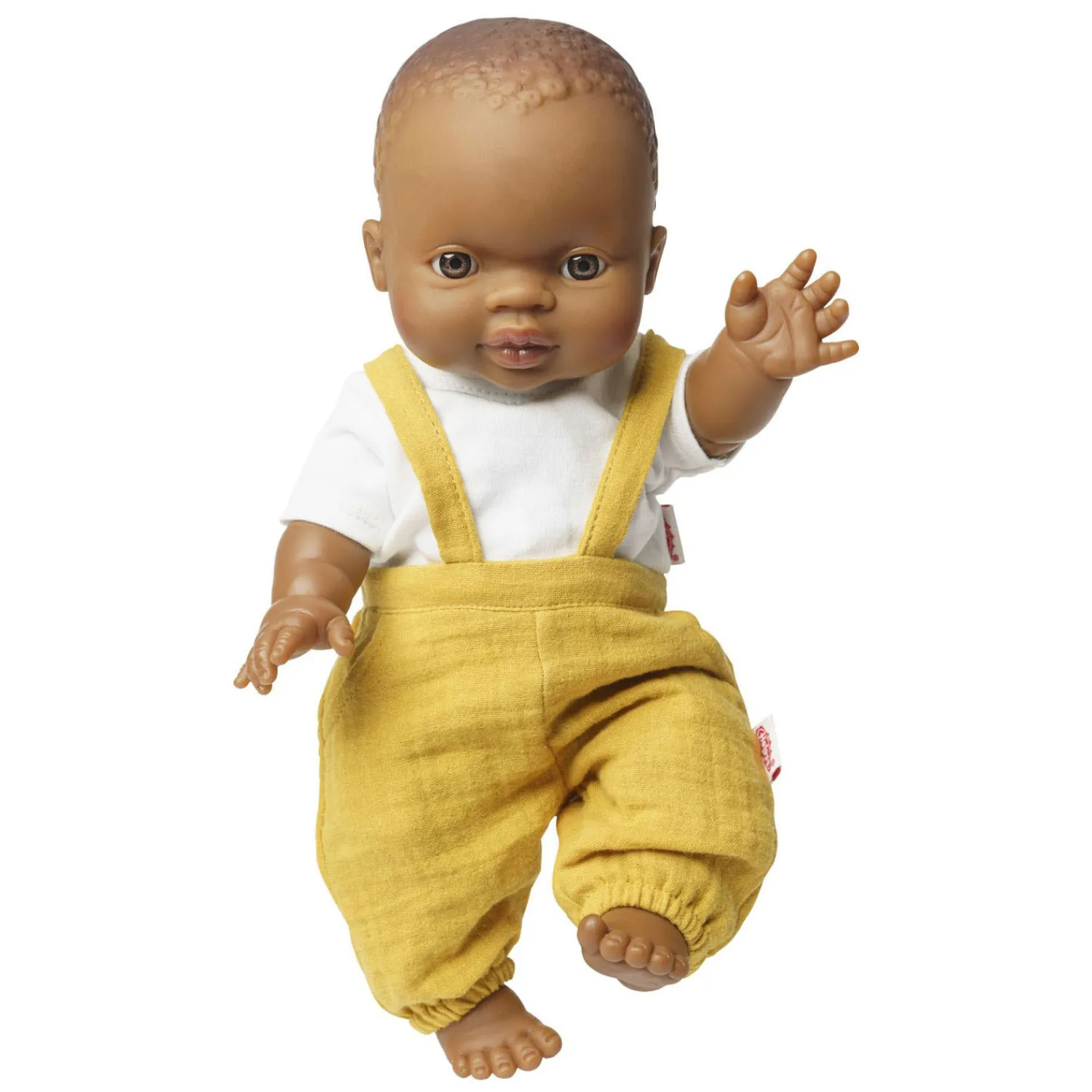 Poppen Tuinbroek Okergeel, maat 28-35 cm-Heless Sale