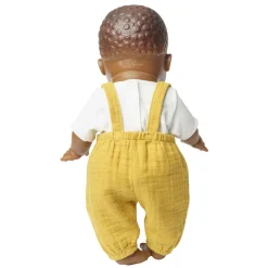 Poppen Tuinbroek Okergeel, maat 28-35 cm-Heless Sale
