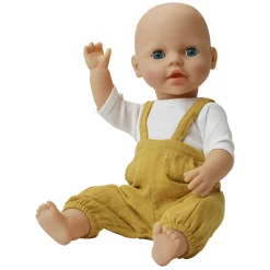 Poppen Tuinbroek Okergeel, maat 28-35 cm-Heless Sale