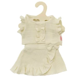 Poppen Wikkelrok Ecru met Ruches, 28-35 cm>Heless Discount
