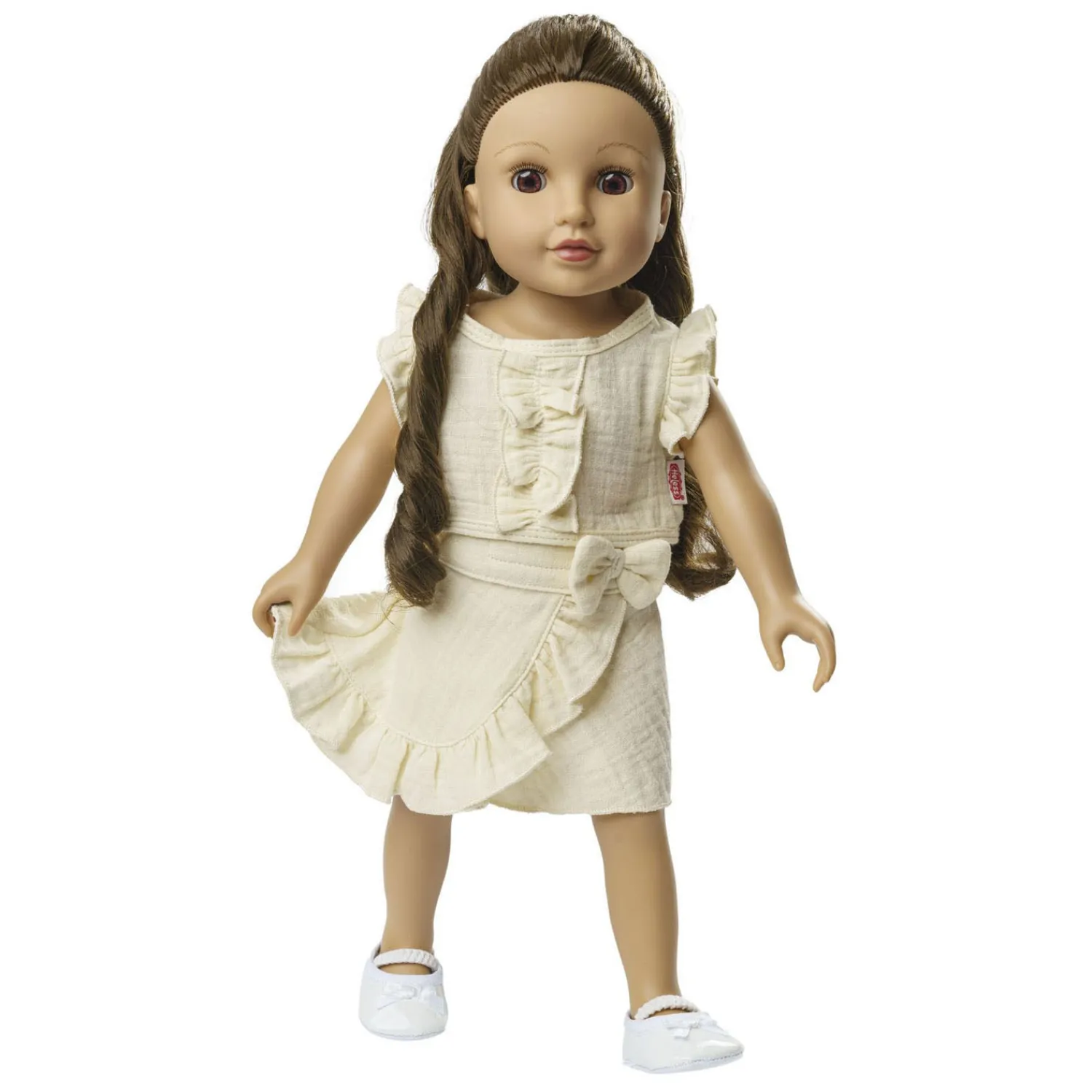 Poppen Wikkelrok Ecru met Ruches, 28-35 cm>Heless Discount