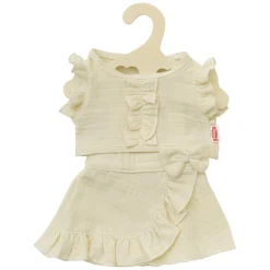 Poppen Wikkelrok Ecru met Ruches, 35-45 cm-Heless Best