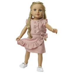 Poppen Wikkelrok Roze met Ruches, 35-45 cm><noscript><img width=