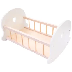 Poppenbedje Schommelwieg, Grijs/Wit- Best