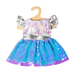 Poppenjurk Fee en Eenhoorn met Sequins en Kroon, 28-35 cm-Heless