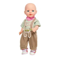 Heless Poppenkleding Lederhosen met Overhemd en Sjaal, 28-35 cm