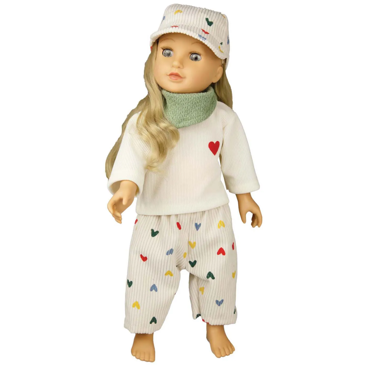 Poppenmuts Hartjesconfetti, 35-45 cm>Heless New