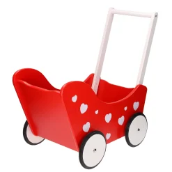 Playwood Poppenwagen Rood met Hartjes Discount