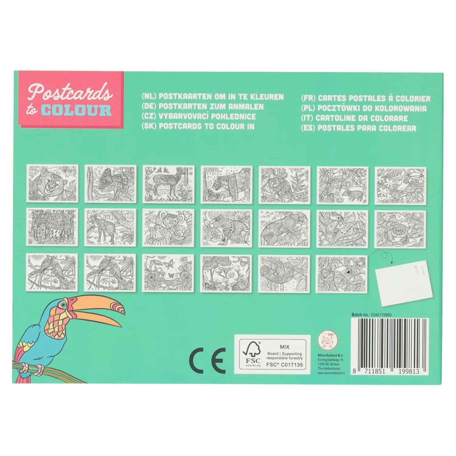 Wins Holland Postkaarten Kleuren, 20st New