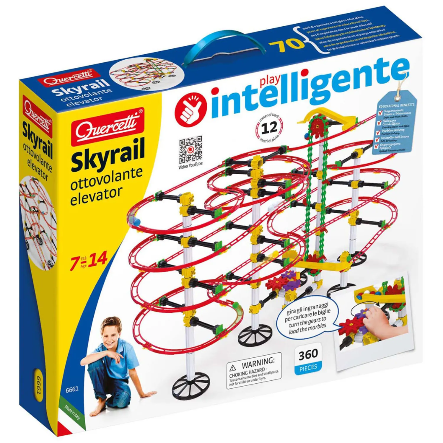 Knikkerbaan met Lift, 12mtr.-Quercetti