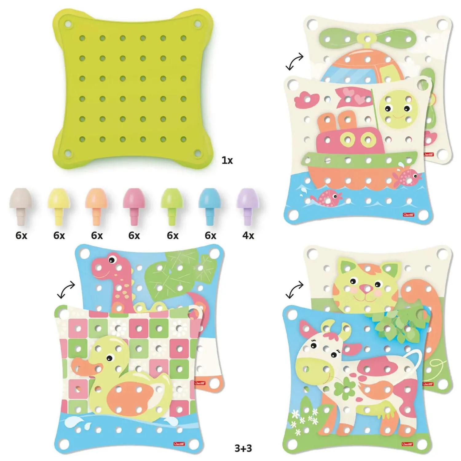 Playeco Insteek Mozaïek Groot, 41dlg.-Quercetti