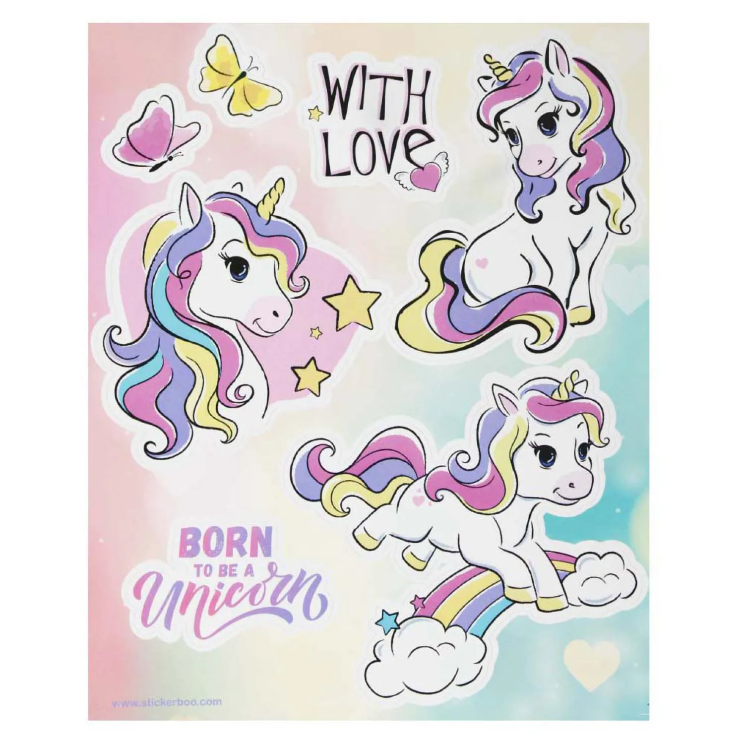 Raamstickers Eenhoorn, 16x21cm> New
