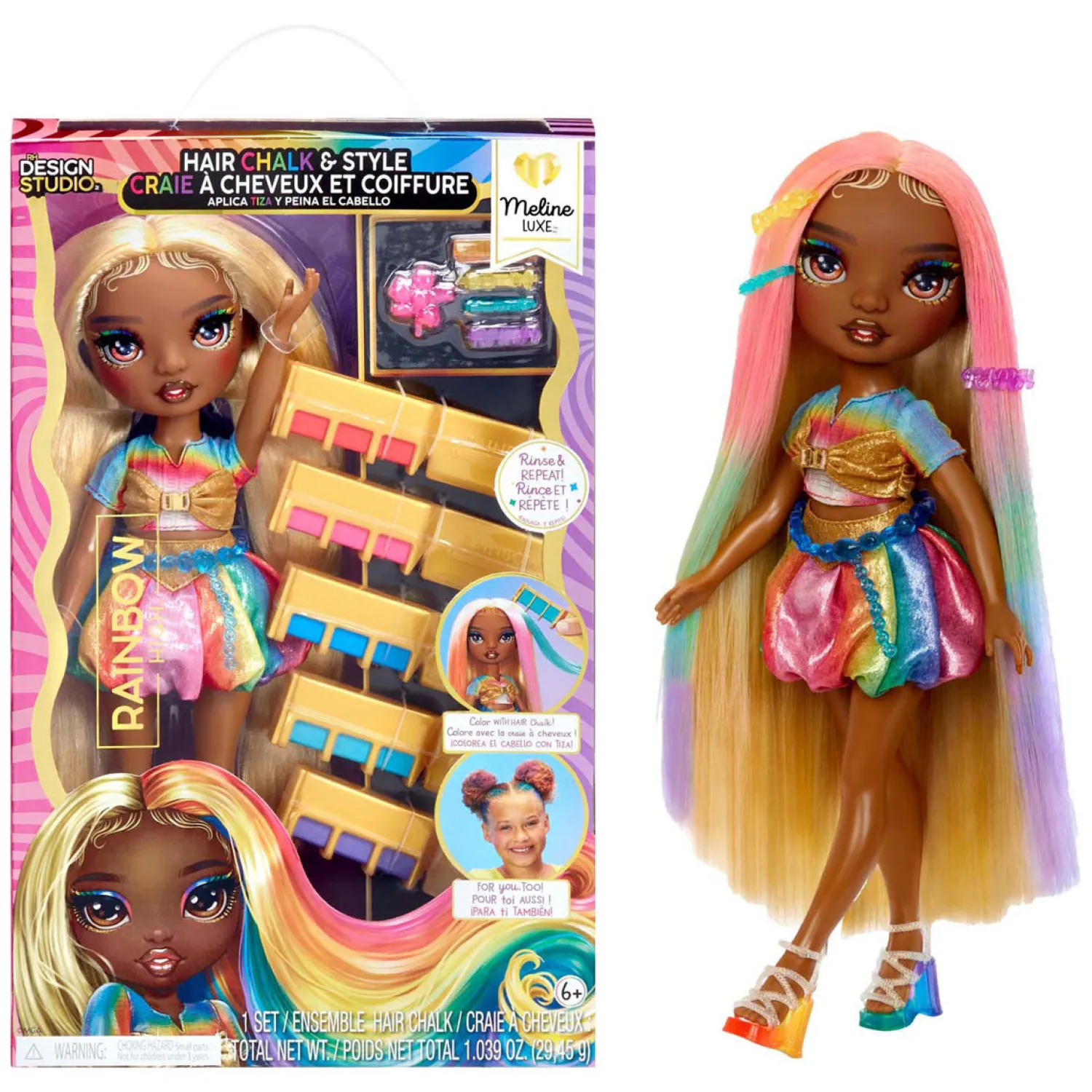 Rainbow High Modepop met Haarkrijt - Meline Goud>MGA Entertainment Clearance